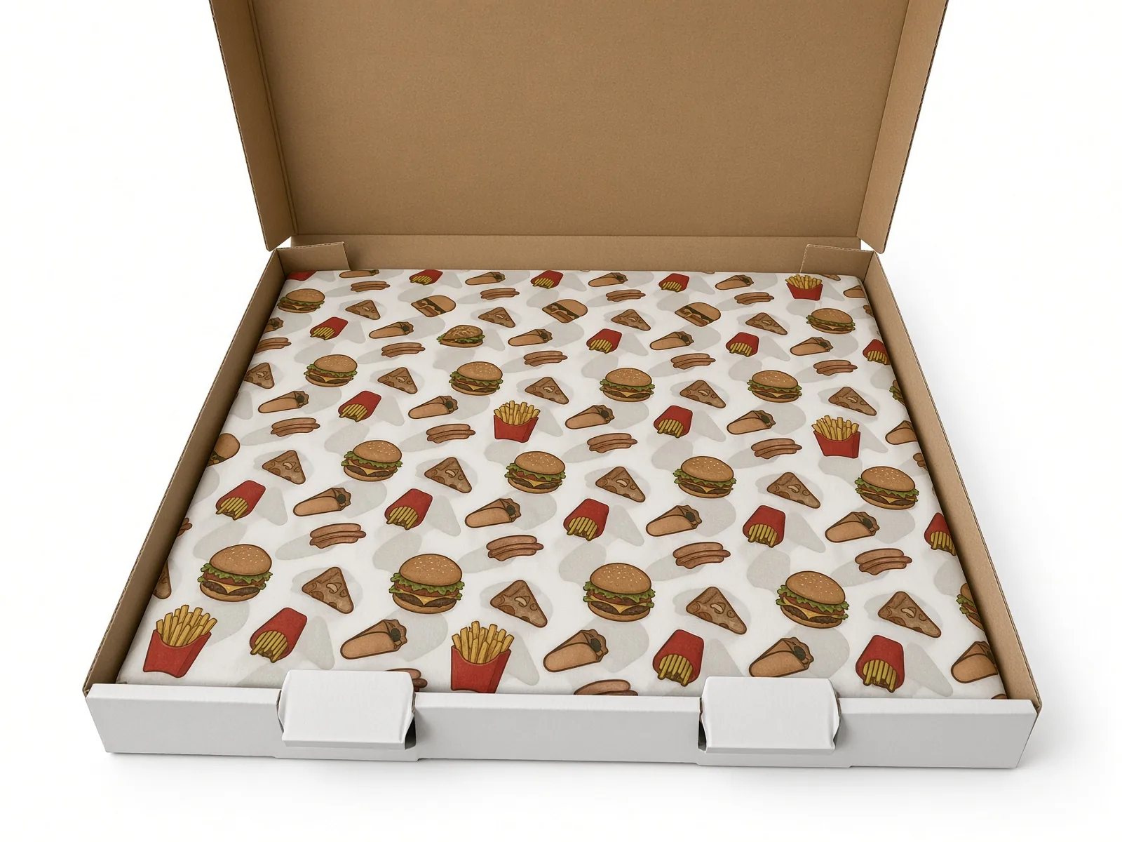 Papel impreso de hamburguesa,y papas